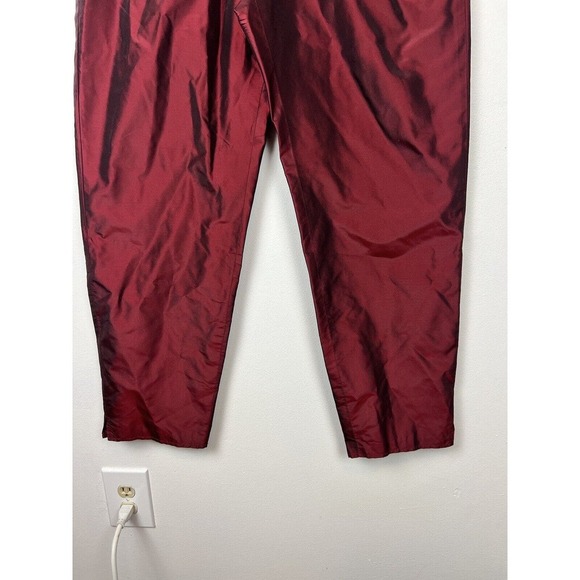 Vtg 80's Neiman Marcus 100% silk suit set- burgundy sequin trim sz 12 retro - Picture 8 of 11